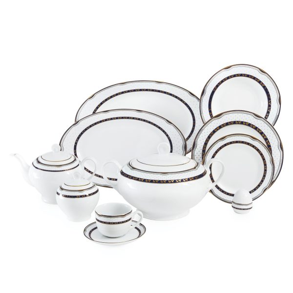 سرویس پذیرایی کامل 102 پارچه چینی زرین مدل پرشیا سرمه ای ایتالیا اف 12 نفره