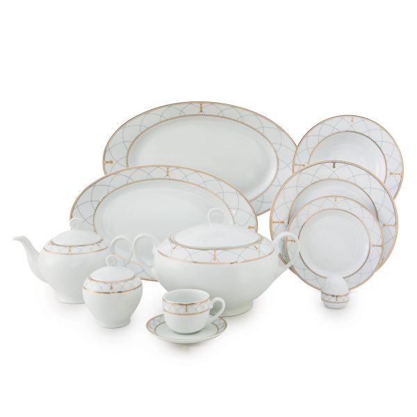 سرویس پذیرایی کامل 102 پارچه چینی زرین مدل رومانا ایتالیا اف 12 نفره