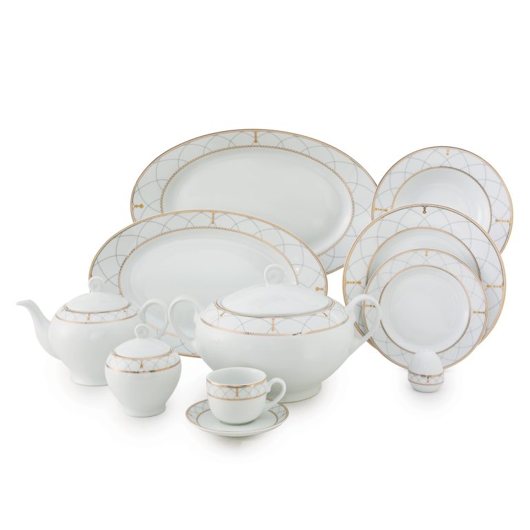 سرویس پذیرایی کامل 102 پارچه چینی زرین مدل رومانا ایتالیا اف 12 نفره