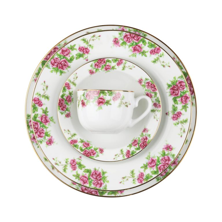 سرویس پذیرایی کامل 102 پارچه چینی زرین مدل 12 نفره بیدگل