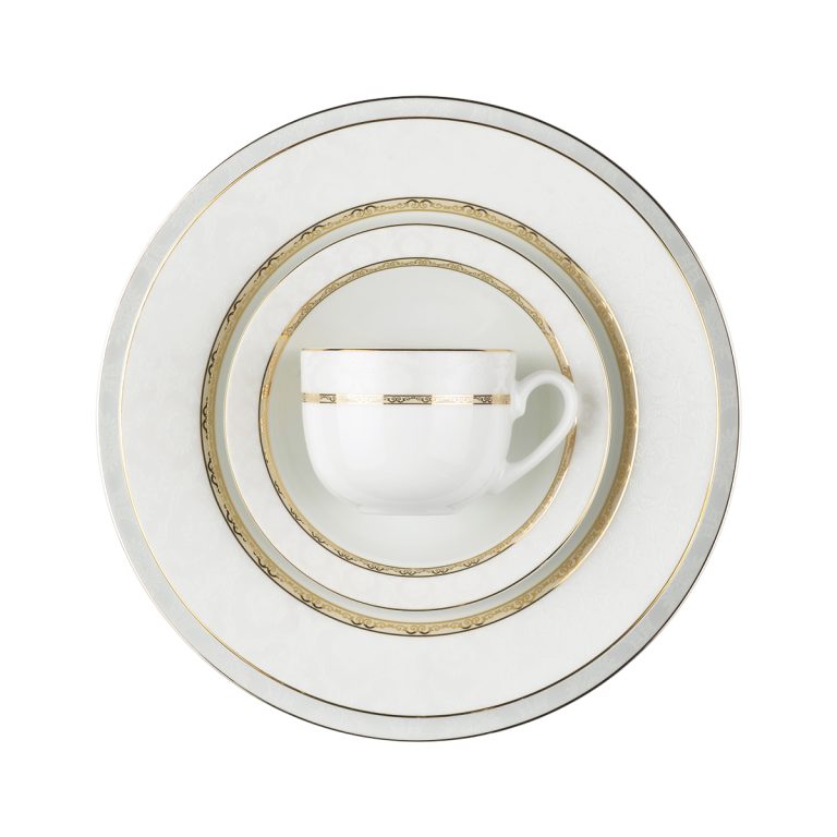 سرویس پذیرایی کامل 102 پارچه چینی زرین مدل 12 نفره هدیه طلایی