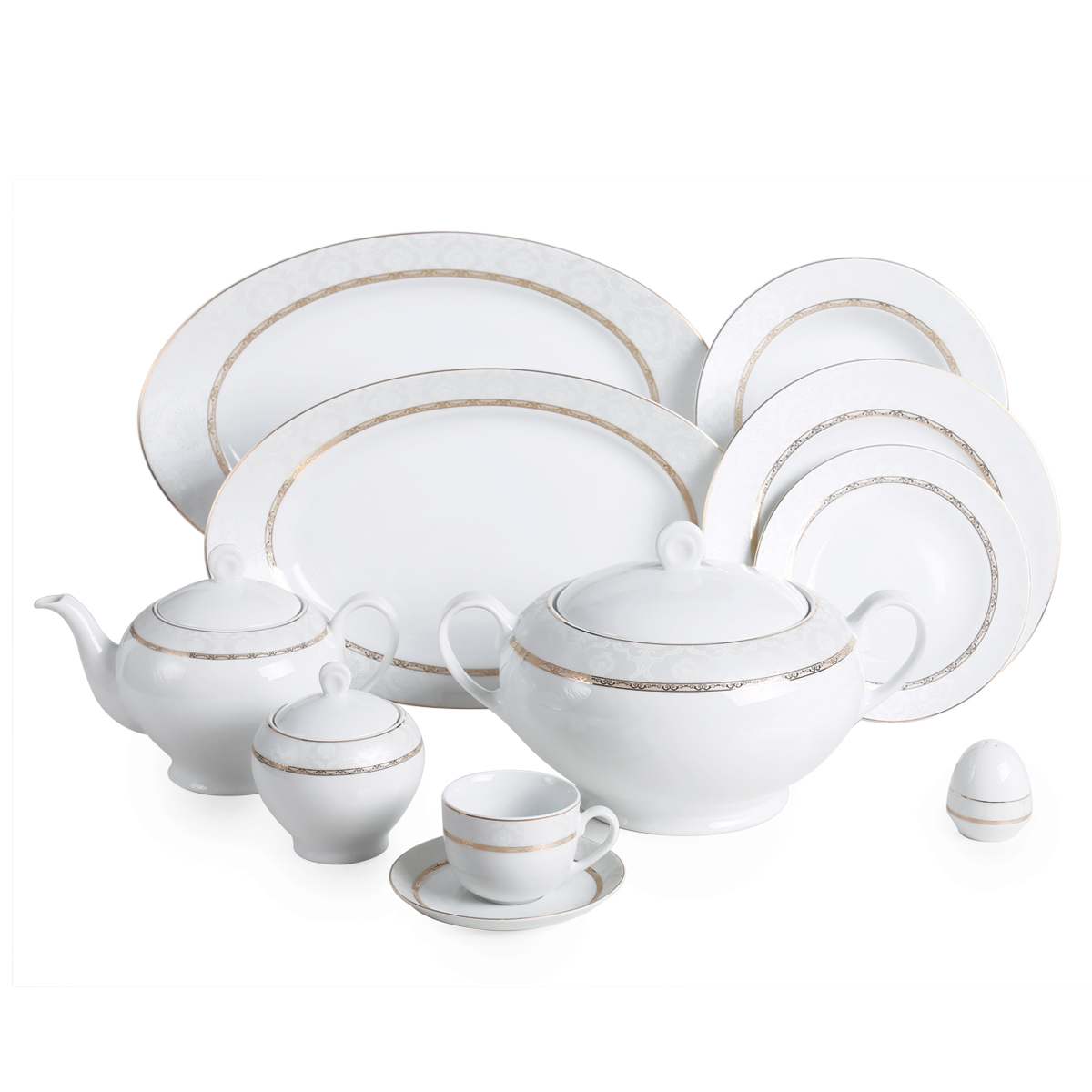 سرویس پذیرایی کامل 102 پارچه چینی زرین مدل 12 نفره هدیه طلایی سرویس پذیرایی کامل 102 پارچه چینی زرین مدل 12 نفره هدیه طلایی