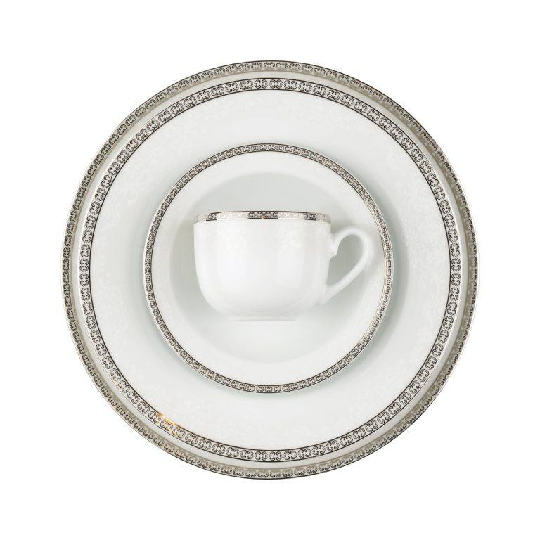 سرویس پذیرایی کامل 102 پارچه چینی زرین مدل 12 نفره ریوا پلاتینی