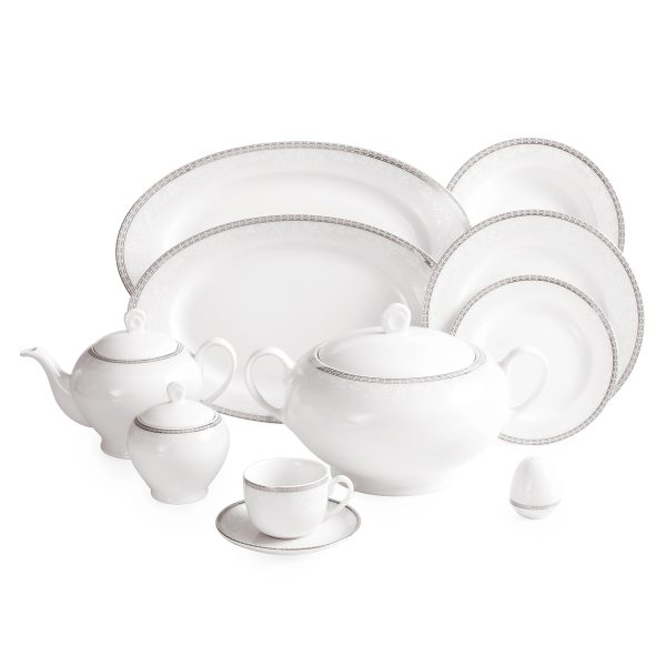 سرویس پذیرایی کامل 102 پارچه چینی زرین مدل 12 نفره ریوا پلاتینی