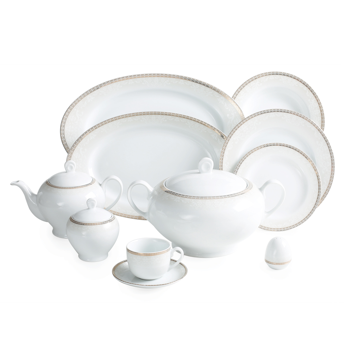 سرویس پذیرایی کامل 102 پارچه چینی زرین مدل 12 نفره ریوا طلایی سرویس پذیرایی کامل 102 پارچه چینی زرین مدل 12 نفره ریوا طلایی