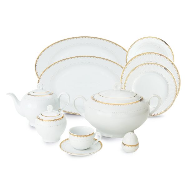 سرویس پذیرایی کامل ۱۰۲ پارچه چینی زرین مدل ۱۲ نفره سپیدار