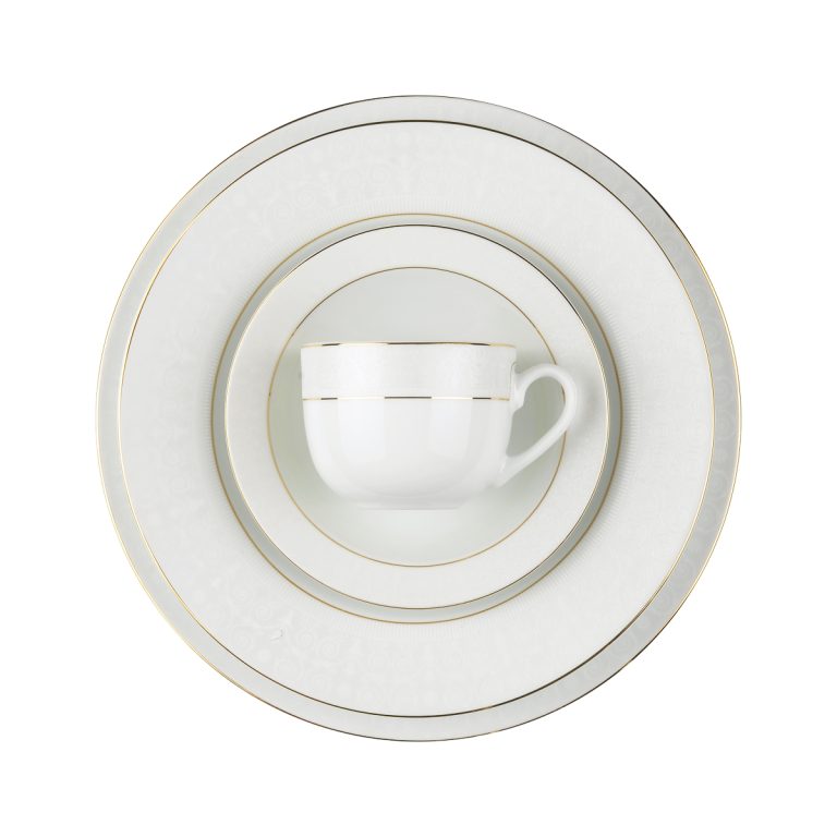 سرویس پذیرایی کامل 102 پارچه چینی زرین مدل 12 نفره سپید صدف