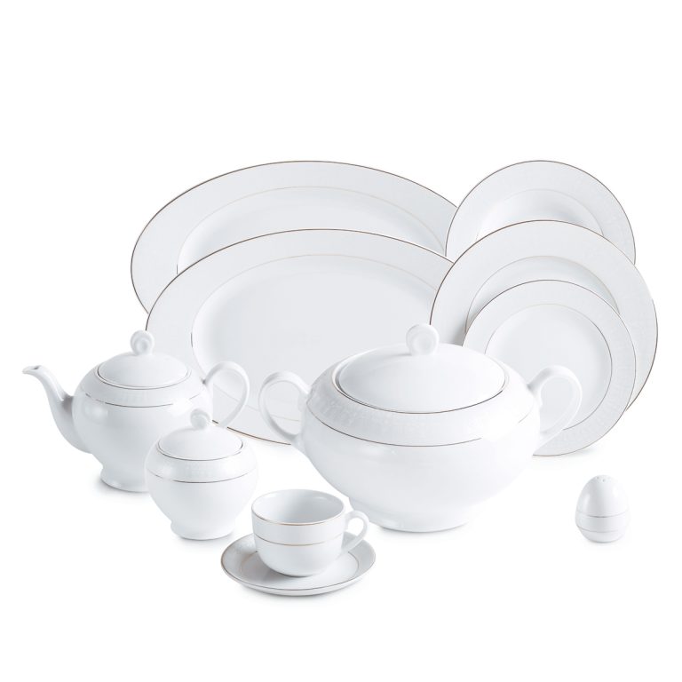 سرویس پذیرایی کامل 102 پارچه چینی زرین مدل 12 نفره سپید صدف