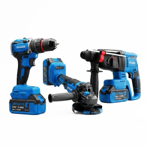 کیت دریل، پیچ گوشتی و فرز شارژی ویوارکس مدل VR2403-BCK مجموعه 3 عددی